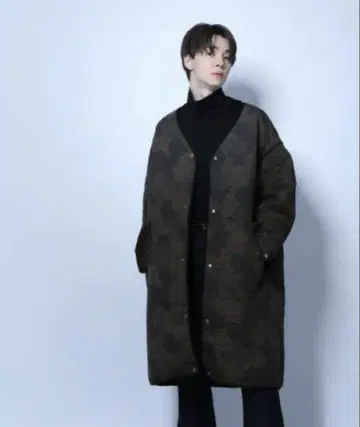 [ 미사용품 ] HARE 퀼팅 롱 코트 블랙 남성용 프리 사이즈