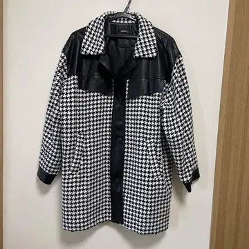 Aikha 하운드투스 체크 가죽 자켓