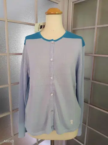 택 포함 PICONE 피코네 가디건 면린넨 블루