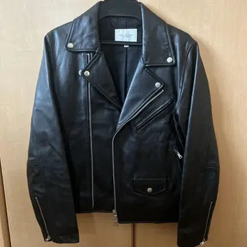 블랙 가죽 라이더 자켓