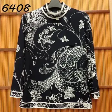 RU-6408 LEONARD 레오나르 화학 섬유 티셔츠 7부 소매 42