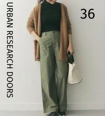 URBAN RESEARCH DOORS 와이드 팬츠 36 올리브 그린