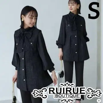 RUIRUE BOUTIQUE 트위드 베스트 & 슬림 스트레이트 팬츠 셋업