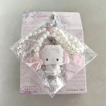 산리오 화이트 프릴 시크릿 스트랩 코기뮨