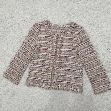 BALLSEY 보르지 컬러풀 트위드 노카라 가디건