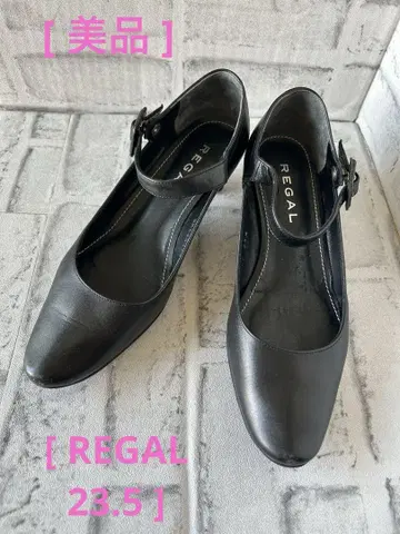 [새상품급] REGAL 블랙 앵클 스트랩 펌프스 23.5cm