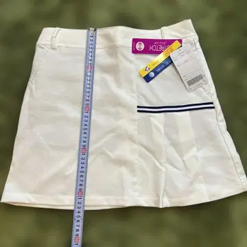 화이트 스트라이프 포켓 스커트 L 사이즈
