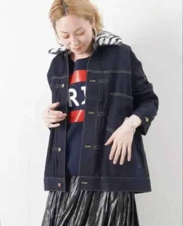[새상품급] 루카/레이디랙 루카 제브라 퍼 오버 데님 자켓 F