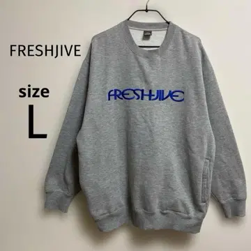 FRESHJIVE 트레이닝복 후드티 맨투맨 그레이 구제 의류 L 빅 루즈