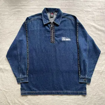 90's 퍼스트 다운 데님 하프 지퍼 풀오버