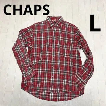 168 CHAPS 챕스 긴팔 체크 셔츠 레드 버튼셔츠