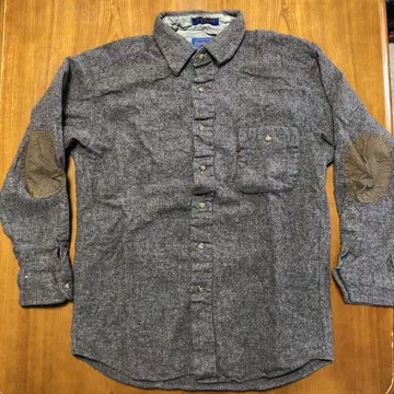 90s PENDLETON 그레이 계열 플란넬 셔츠 엘보 패치 포함