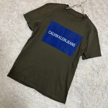 [고품질] CALVIN KLEIN JEANS 티셔츠 카키 S