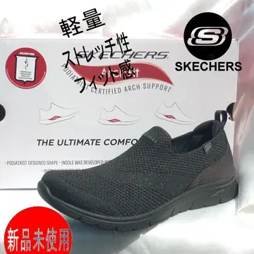 새상품 24.5cm (24cm 상당) 스케쳐스 아치핏 블랙 경량 슬립온