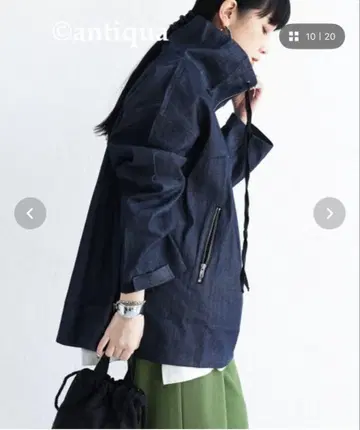 antiqua 허브 지퍼 데님 풀오버