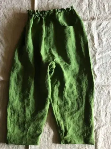 린넨 팬츠 애플 그린