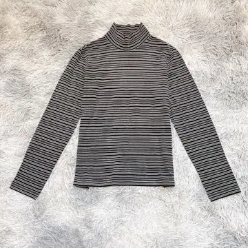 여성용 셔츠 2XL 보더 일본제 블랙 화이트