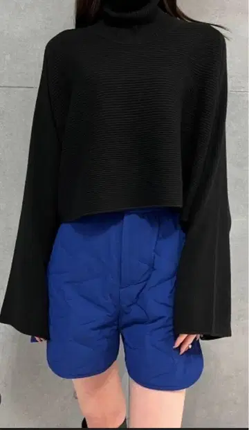 르쉘 블루 퀼팅 숏팬츠 블루 34