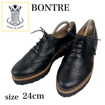 새상품급 보트레 BONTRE 가죽 신발 통굽 윙팁 경량 24