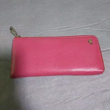 핑크 장지갑 지퍼식