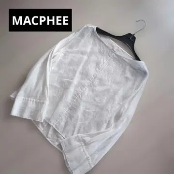 MACPHEE 린넨 화이트 긴팔 셔츠