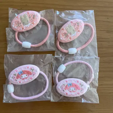산리오 캐릭터즈 자수 머리끈 마이멜로디 2개, 마론 크림 2개