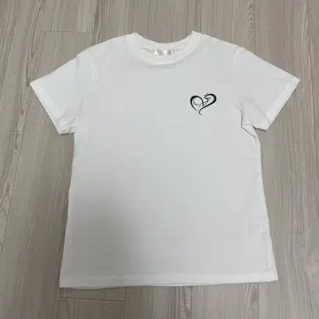 미사용 the Virgin 하트 로고 화이트 T셔츠