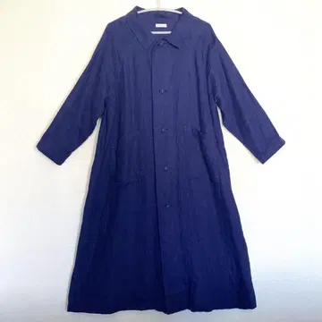 fog linen work 네이비 롱 코트 워크 코트