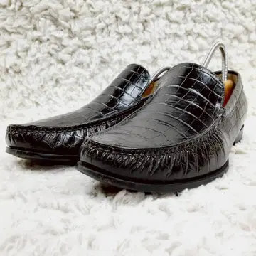 새상품급 25cm REGAL 리갈 로퍼 블랙 블랙 악어 엠보싱