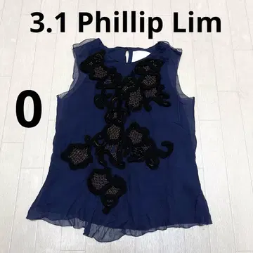 유168 1 3.1 Phillip Lim 블라우스 슬리브리스 네이비