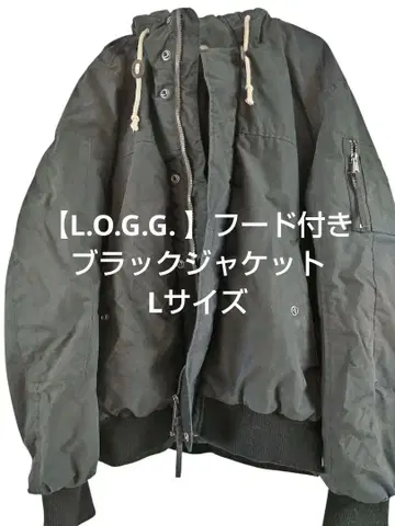L.O.G.G. 후드 부착 블랙 자켓 L 사이즈