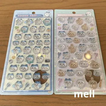 치이카와 (먼작귀) 모자 꽁지 드롭 씰 2점
