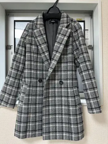 salire 그레이 계열 체크 코트