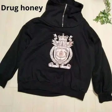 Drug honey 드래그 허니 블랙 후드티 오버 사이즈 이치옥