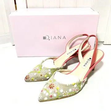 새상품급 DIANA 다이애나 꽃무늬 자수 펌프스 23.5cm