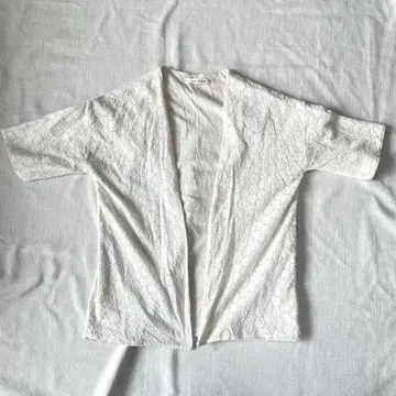 pual ce cin 아이보리 레이스 반팔 가디건