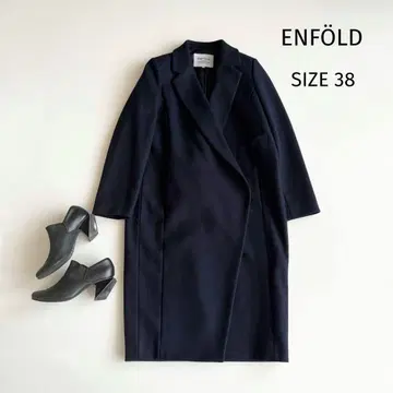 [ 엔폴드 ] 체스터 코트 롱 38 일본제 네이비 변형 디자인