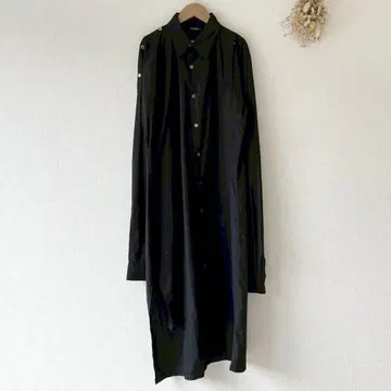 LIMI feu 비대칭 드레스 셔츠 원피스 블랙 어깨 버튼