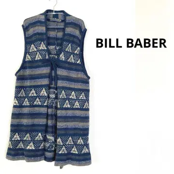 BILL BABER 니트 베스트 네이비 계열