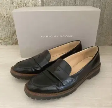 파비오 루스키 로퍼 천연 가죽 블랙 37하프 24.0cm