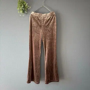 자라 [S] 성인 엘레강트 럭셔리 벨벳 편안함 허리밴딩 이지 플레어 팬츠