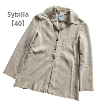 [새상품급] Sybilla 시빌라 니트 가디건 레트로 베이지 버튼 옷깃