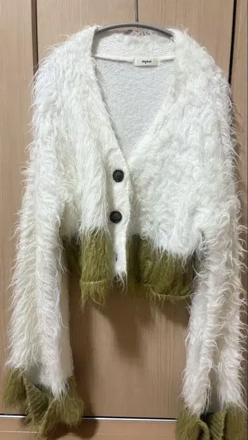 mideal 배색 플레어 슬리브 가디건