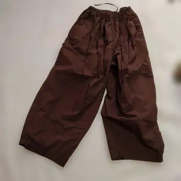 브라운 와이드 팬츠 나일론 소재