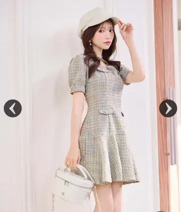 미셸 마카롱 Michelle macaron 트위드 플레어 원피스
