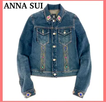 새상품급 안나수이 데님 자켓 G 로고 비쥬 버튼 M