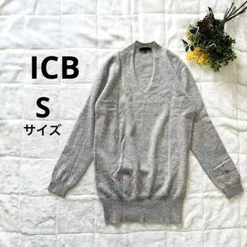 ICB 캐시미어 혼방 V넥 니트 S 사이즈 라이트 그레이