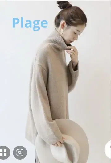 새상품급 plage 슈퍼 파인 울 캐시미어 하이넥 울 오버