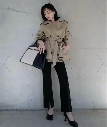 anuans 프론트 슬릿 팬츠