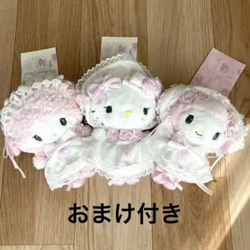 산리오 화이트 프릴 디자인 마이멜로디&피아노&키티 마스코트 홀더